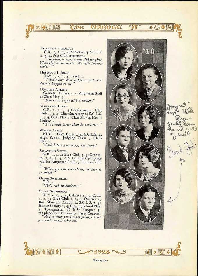 Stephenson Clark Augusta HS 1928