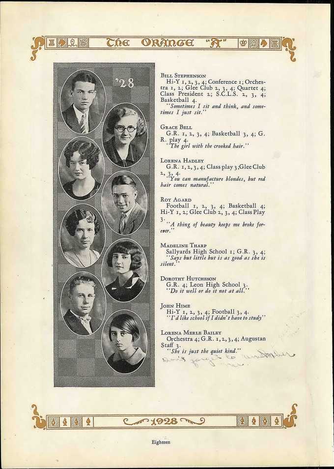 Stephenson WE August HS 1928